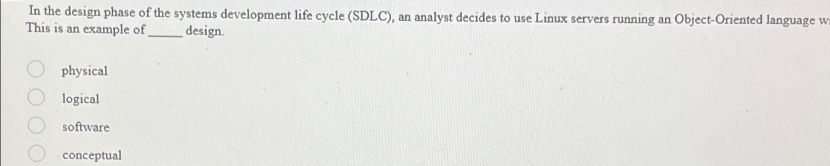In the design phase of the systems development
