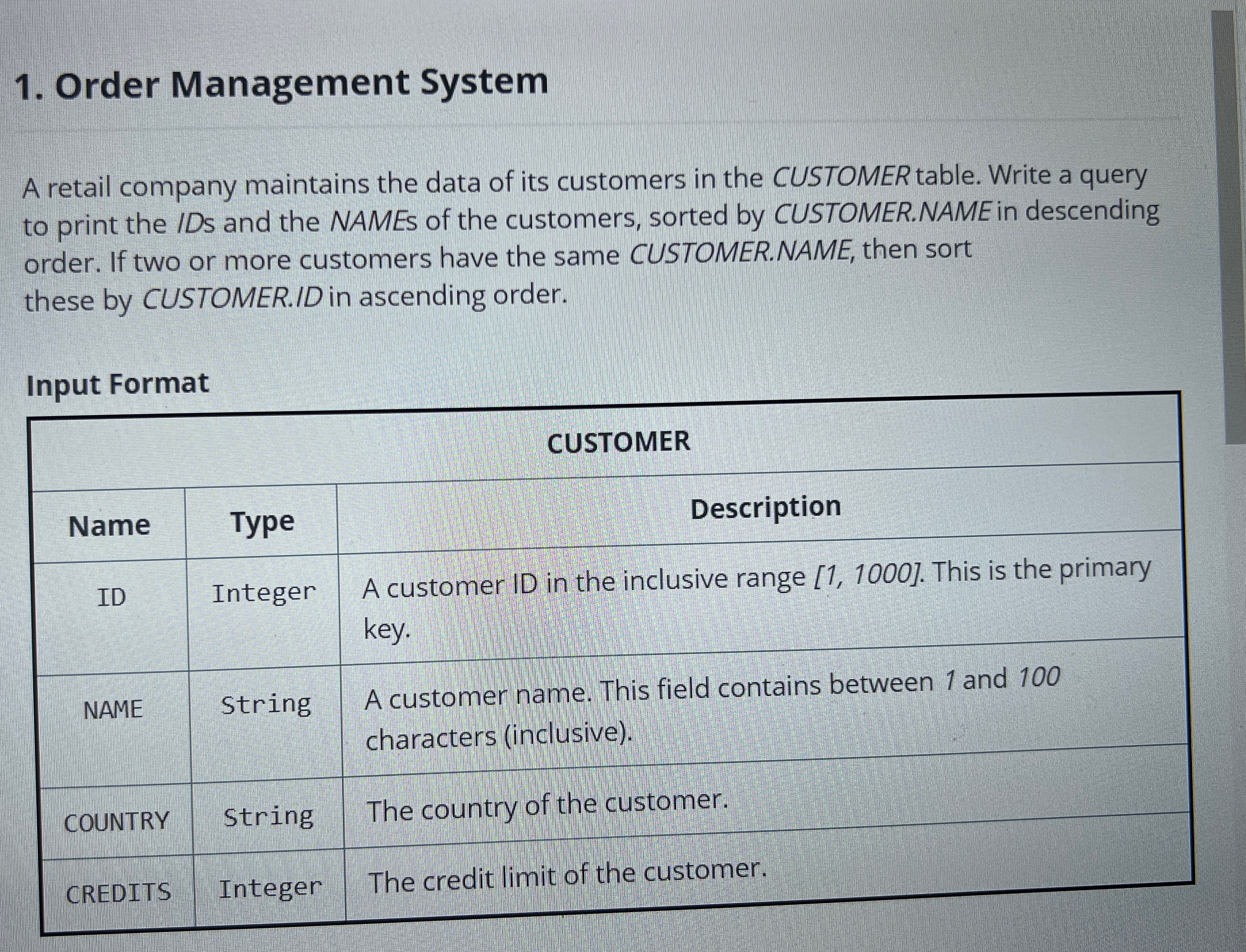 a retail company maintains the data of its