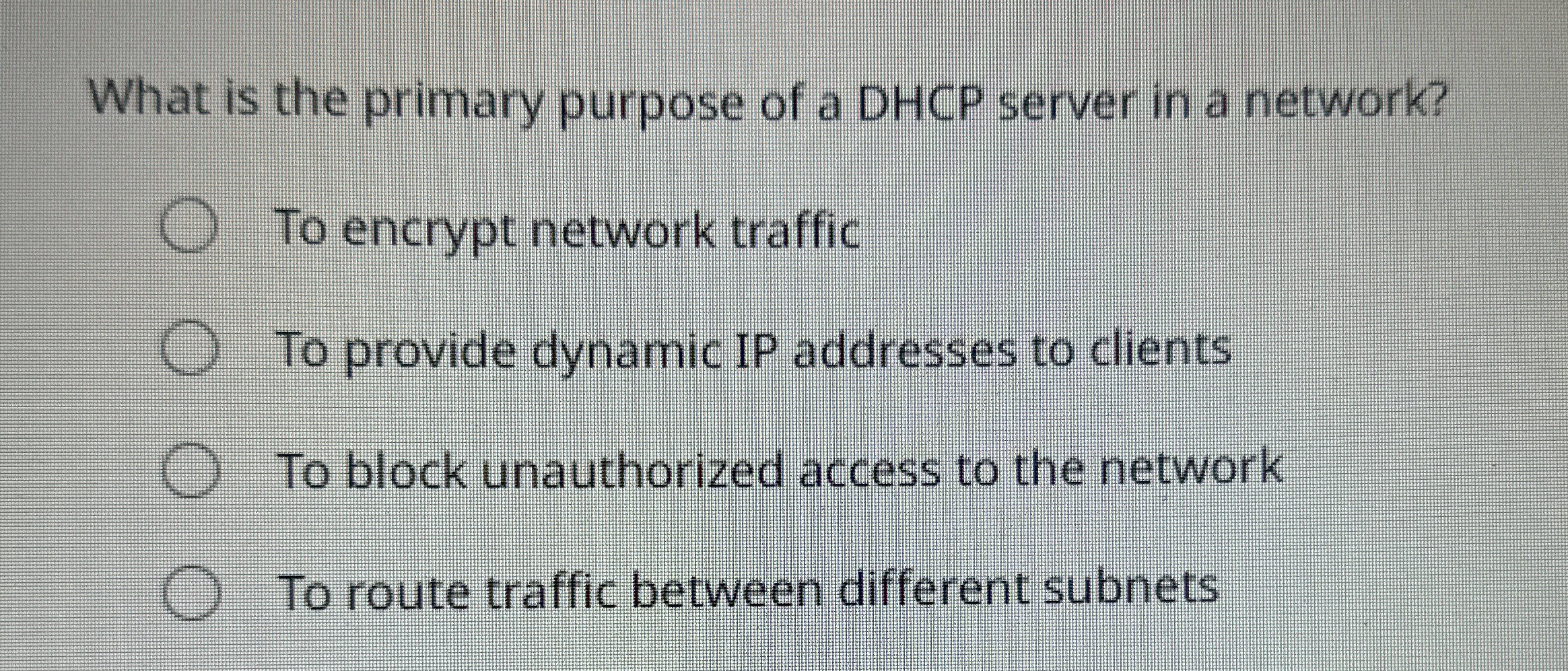 What is the primary purpose of a DHCP server in a
