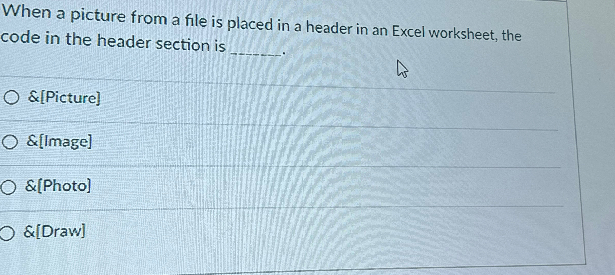 When a picture from a file is placed in a header
