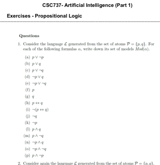 CSC 7 3 7 - Artificial Intelligence ( Part 1 )