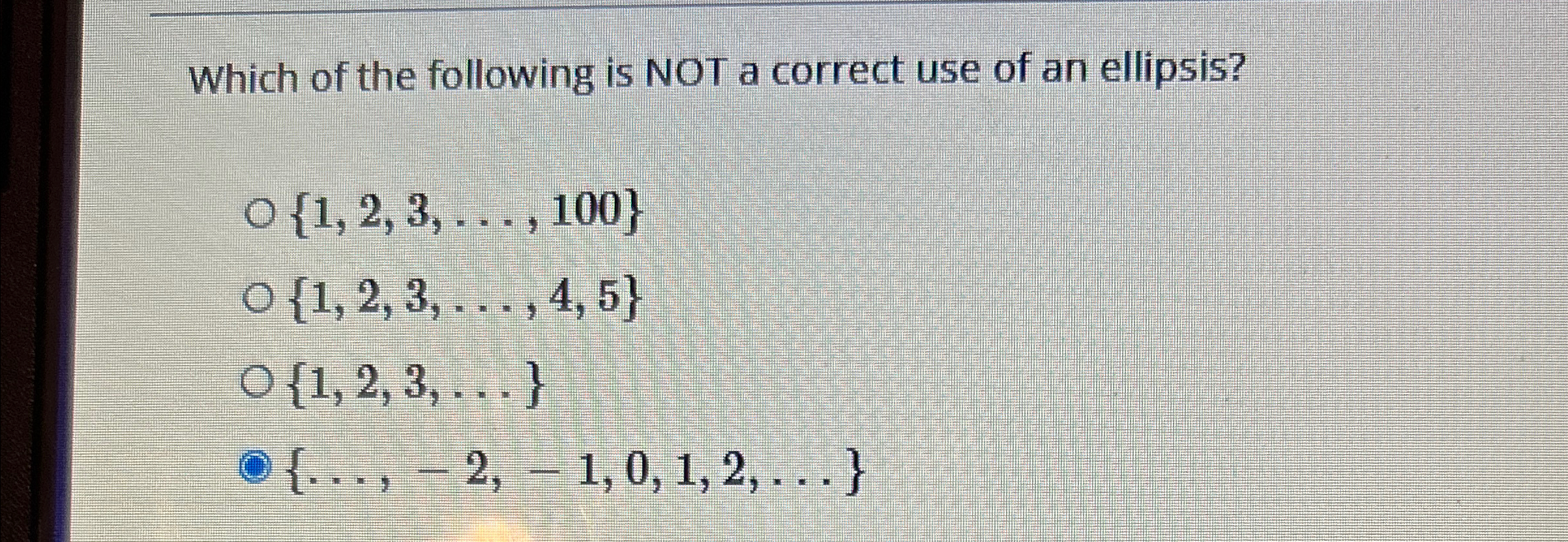 Which of the following is NOT a correct use of an