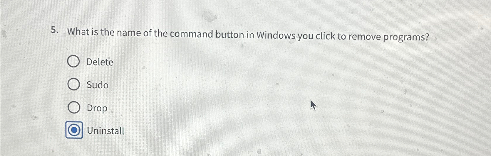 What is the name of the command button in Windows