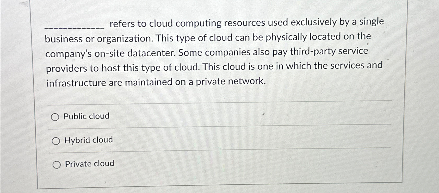q , refers to cloud computing resources used