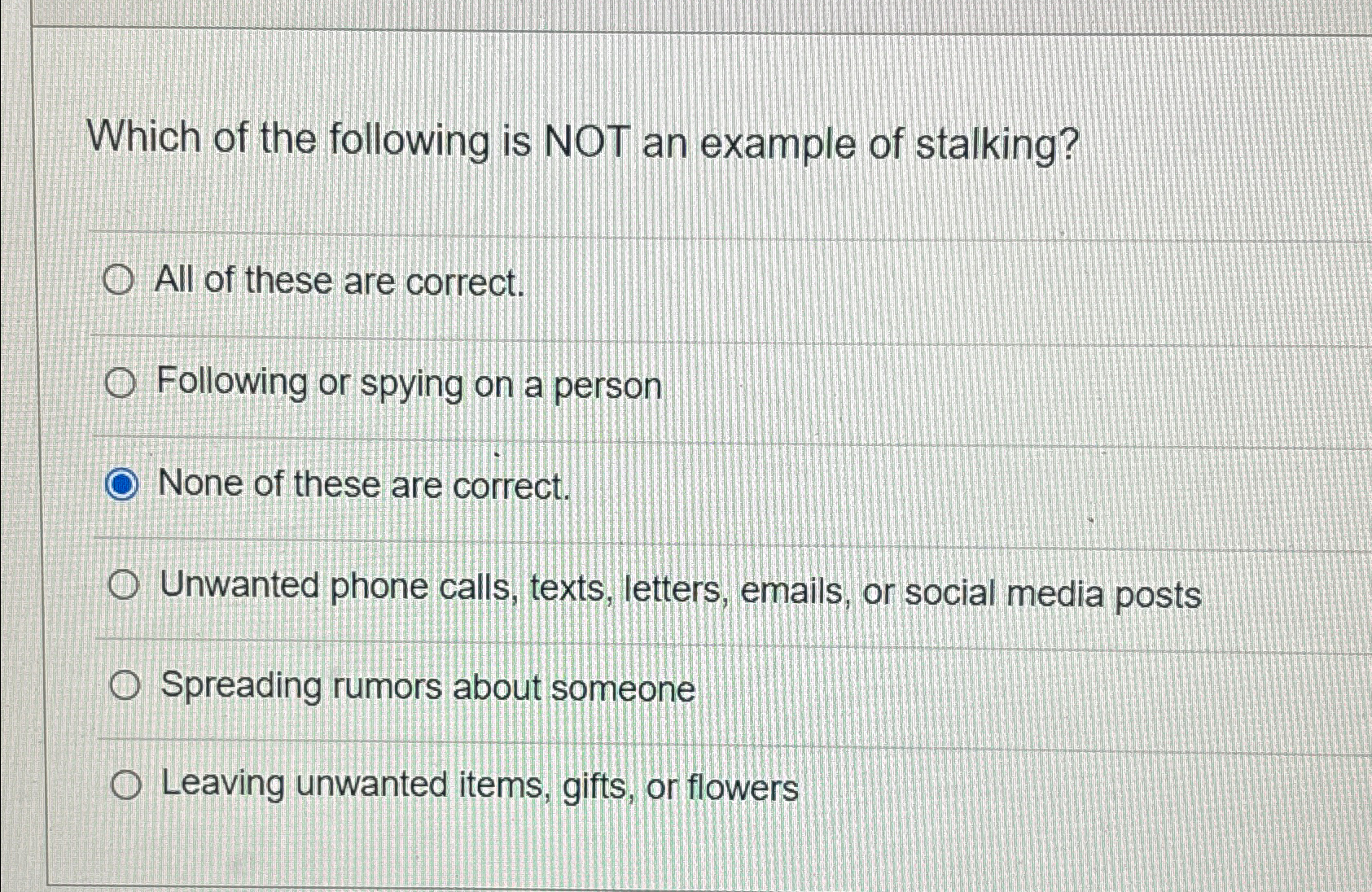 Which of the following is NOT an example of