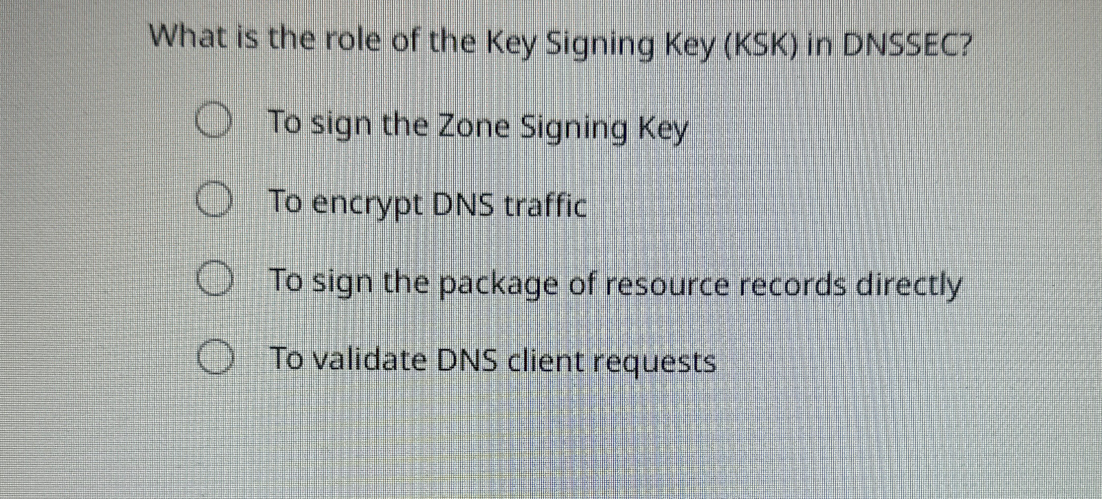 What is the role of the Key Signing Key ( KSK )