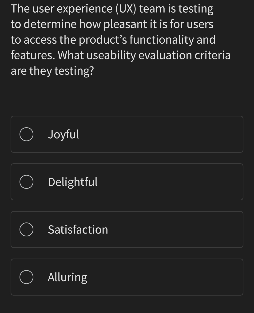 The user experience ( UX ) team is testing to
