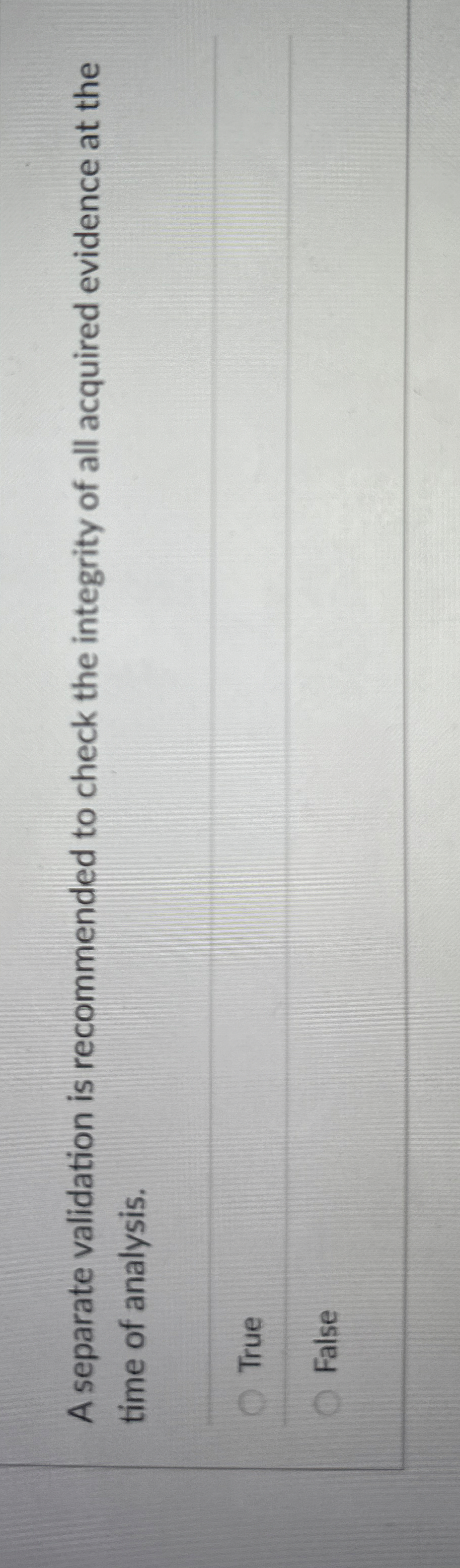 A separate validation is recommended to check the