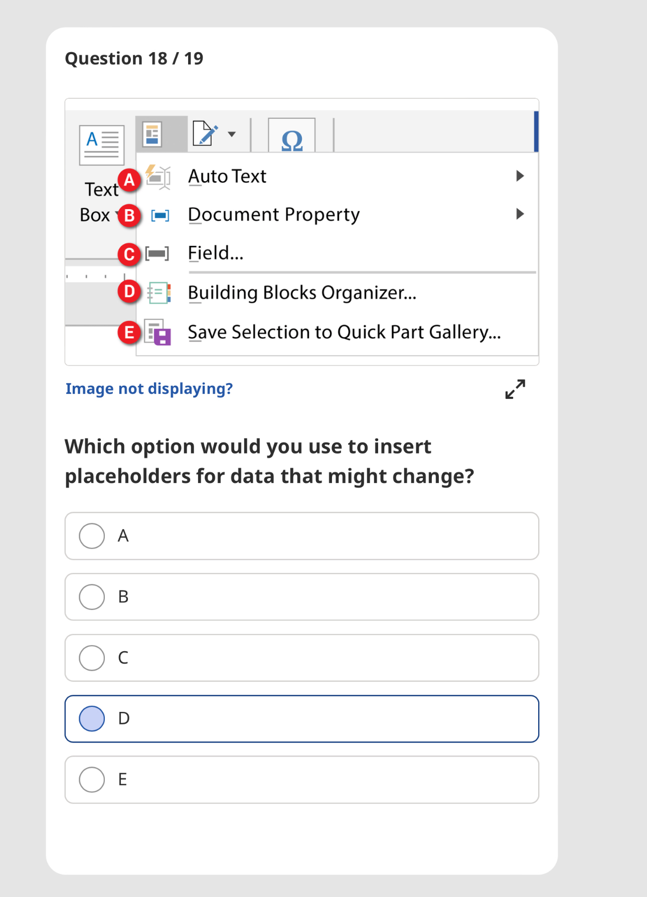 Question 1 8 / 1 9 \ table [ [ A , 3 , , ] , [