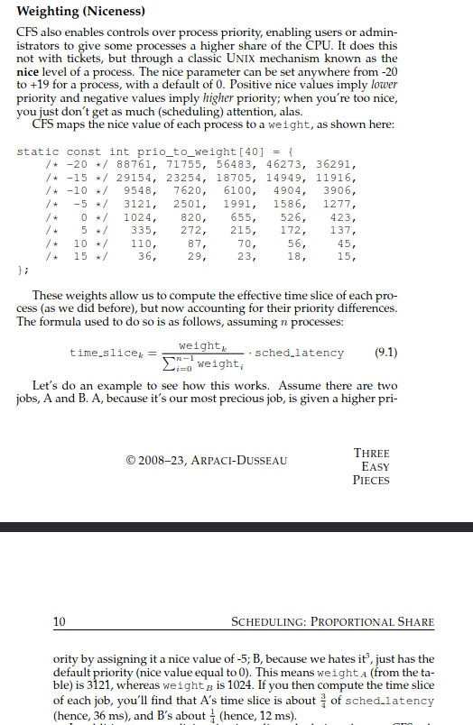 I am learning about the Completely Fair Scheduler