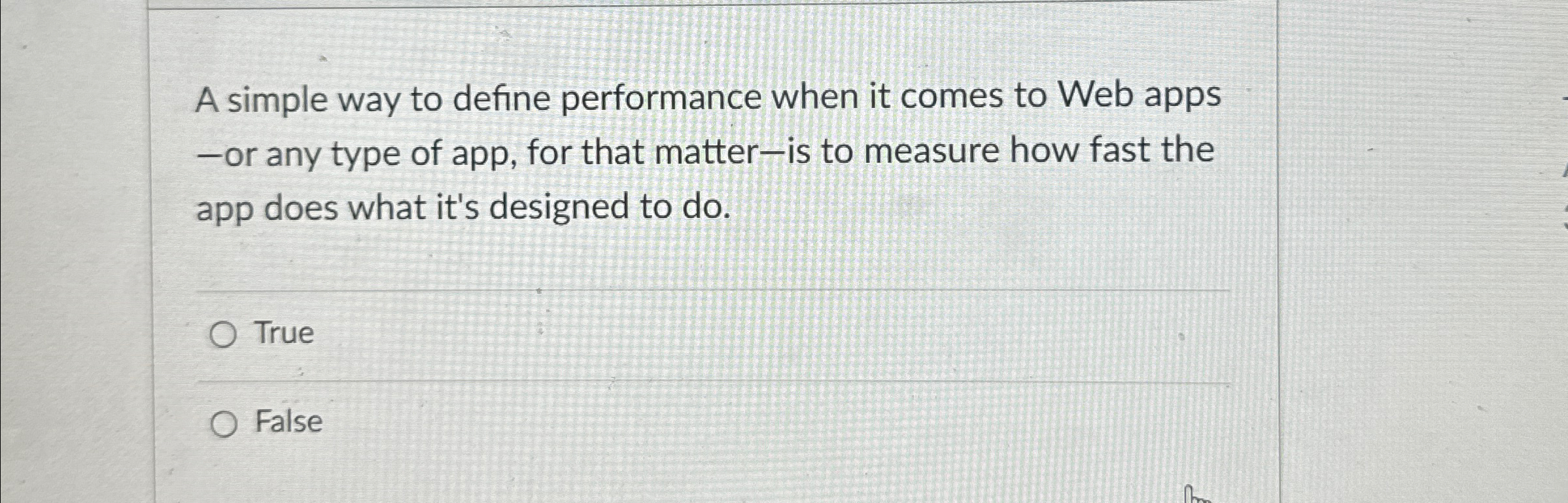 A simple way to define performance when it comes