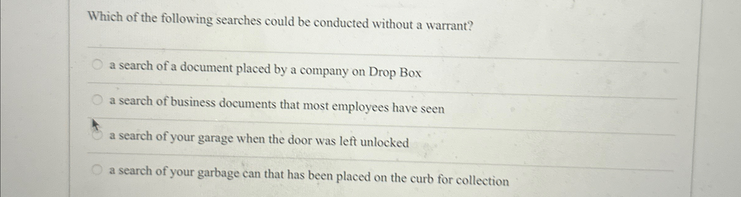 Which of the following searches could be