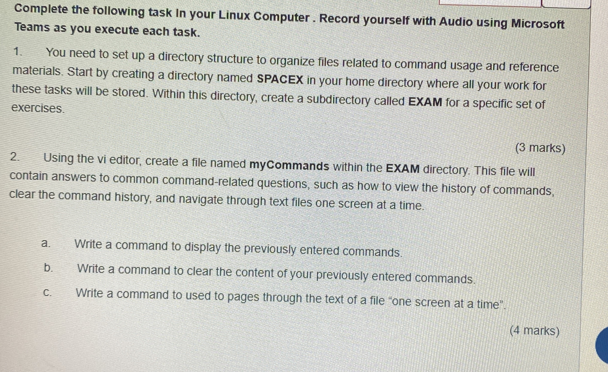 Complete the following task In your Linux