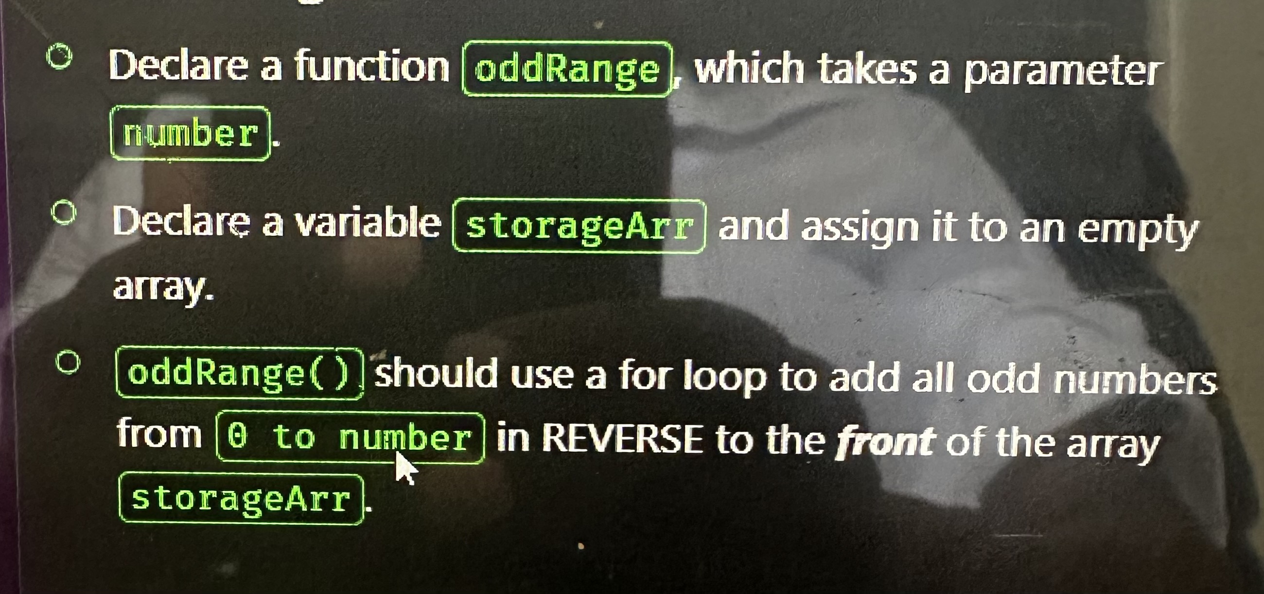 how can I fix my code? myfunction oddRange (