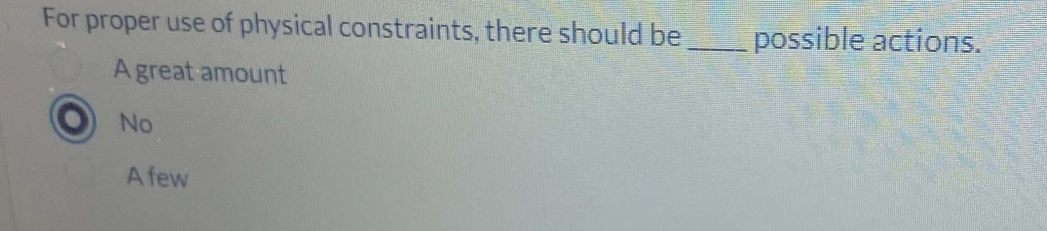 For proper use of physical constraints, there