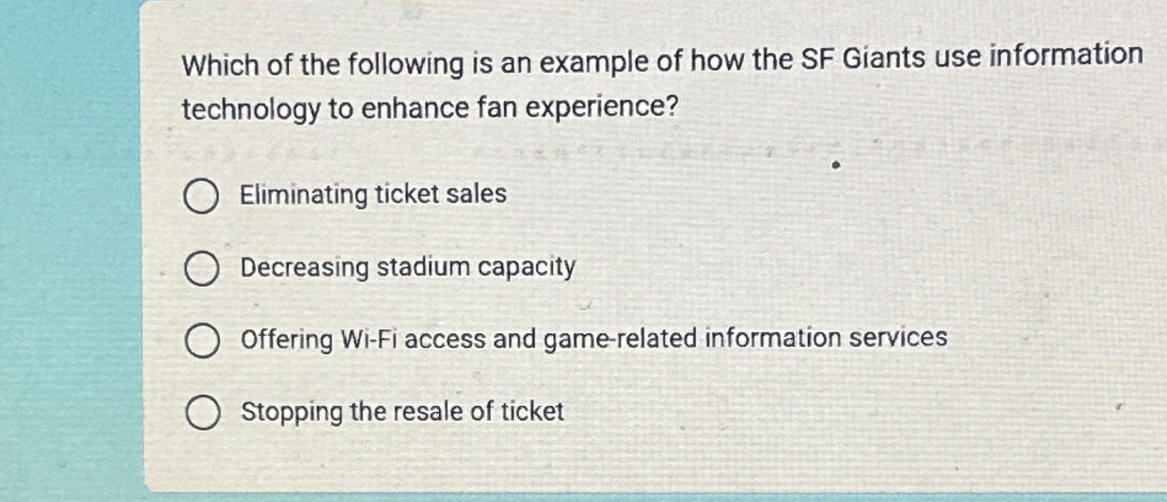 Which of the following is an example of how the