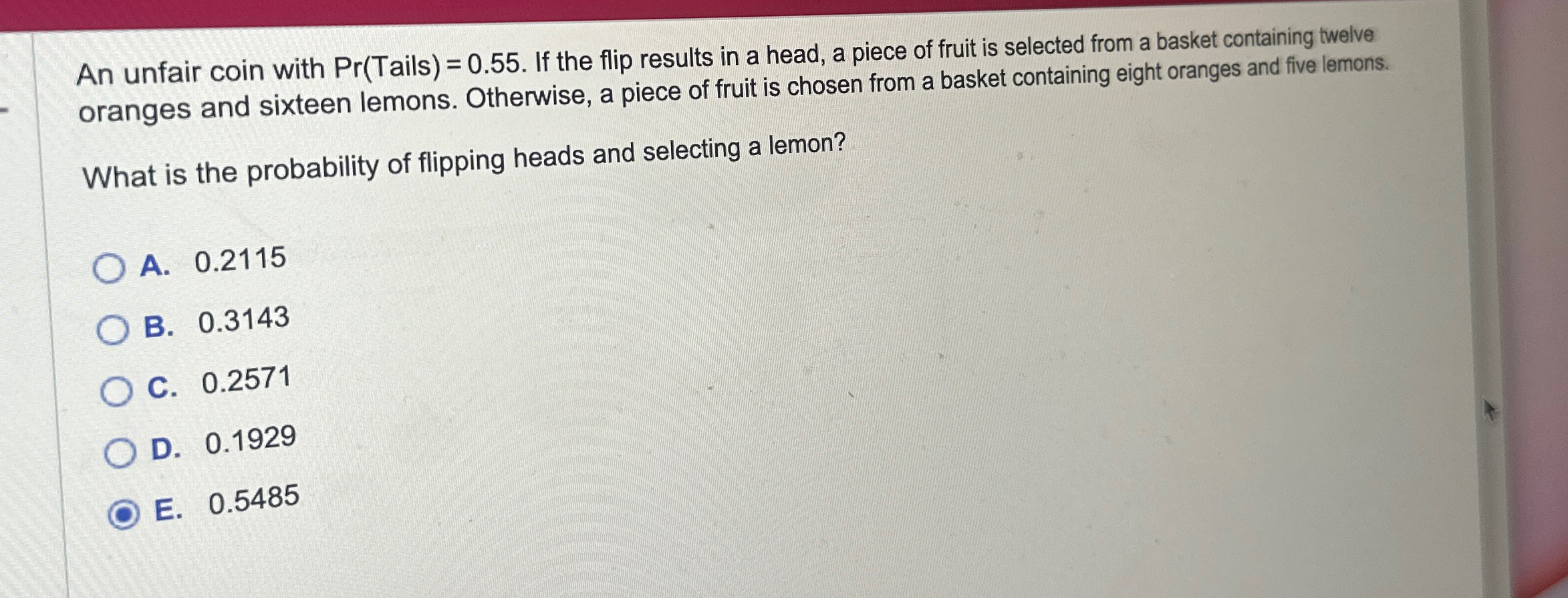 An unfair coin with Tails