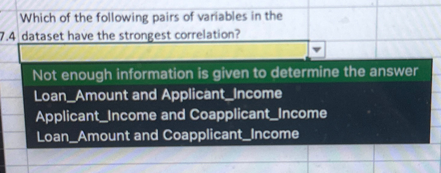Which of the following pairs of variables in the
