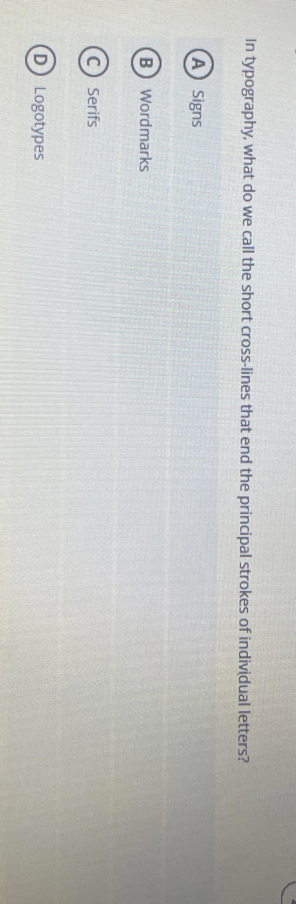 In typography, what do we call the short cross -