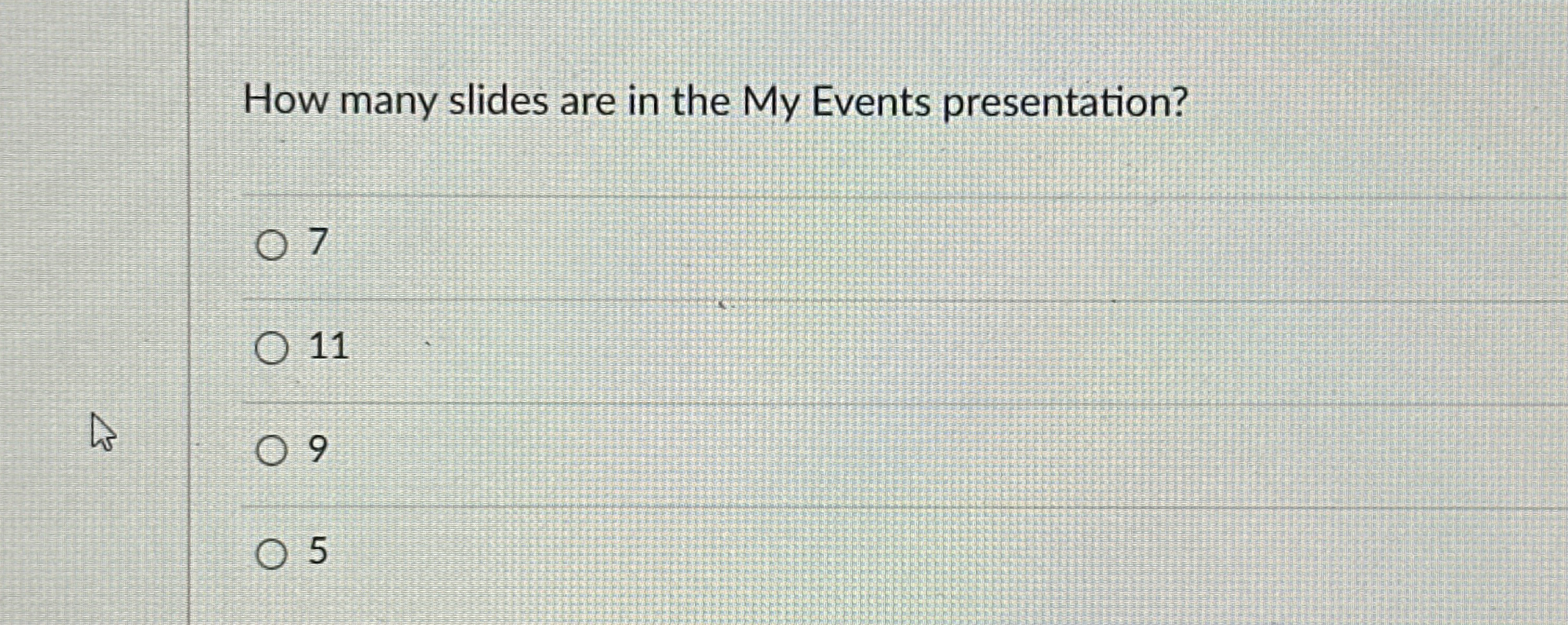 How many slides are in the My Events