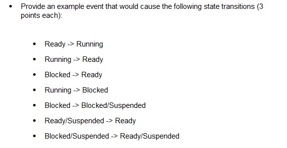 Provide an example event that would cause the