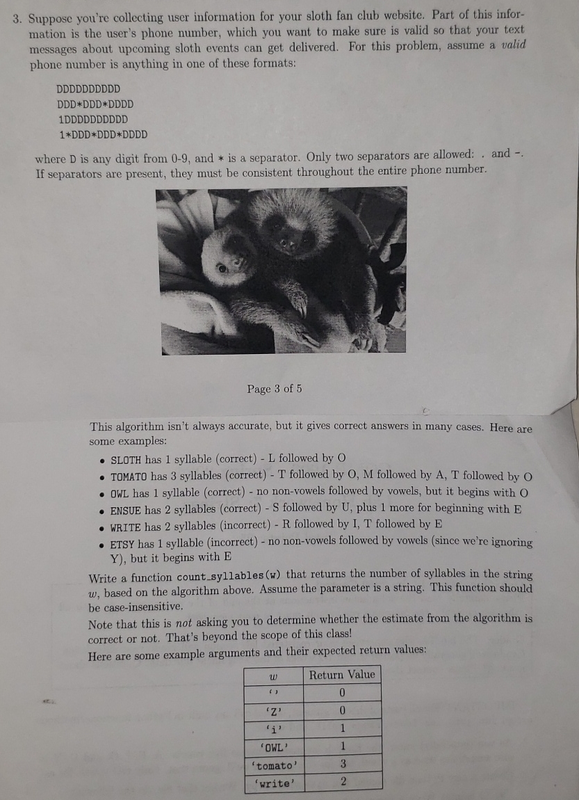 Suppose you're collecting user information for