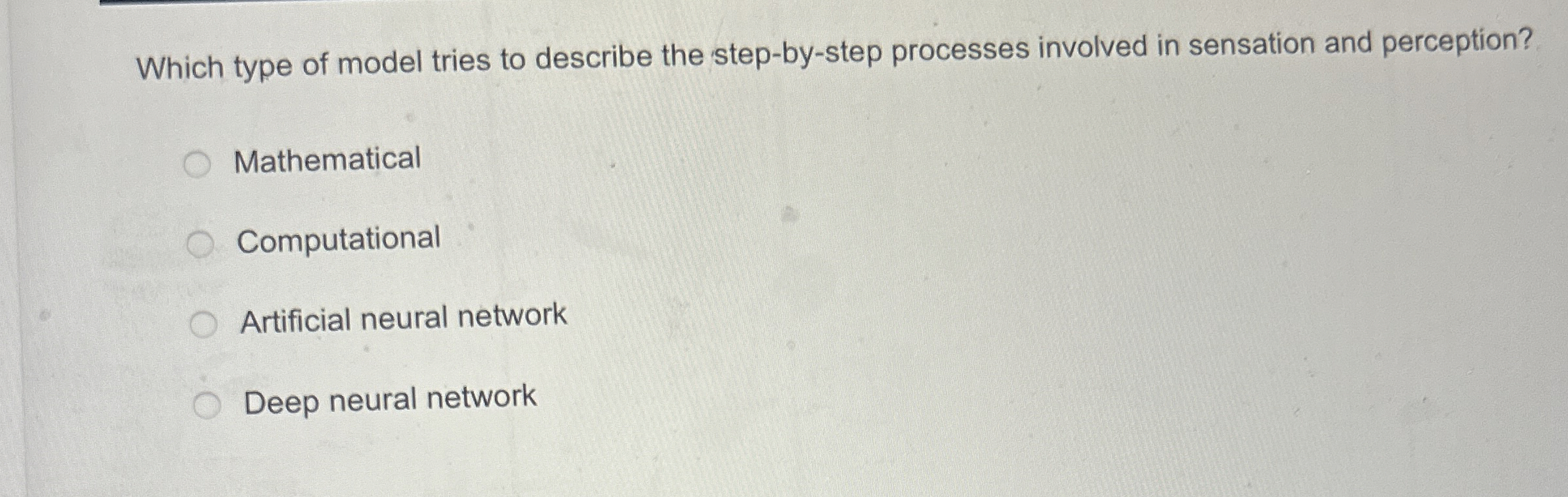 Which type of model tries to describe the step -