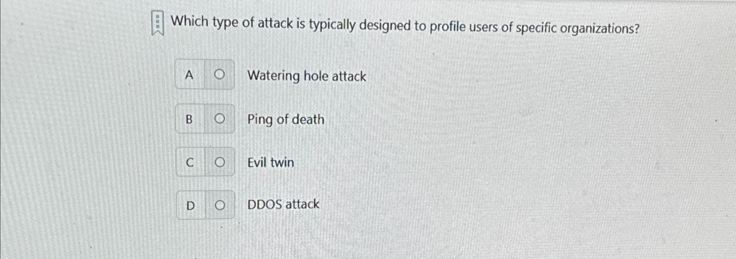 Which type of attack is typically designed to