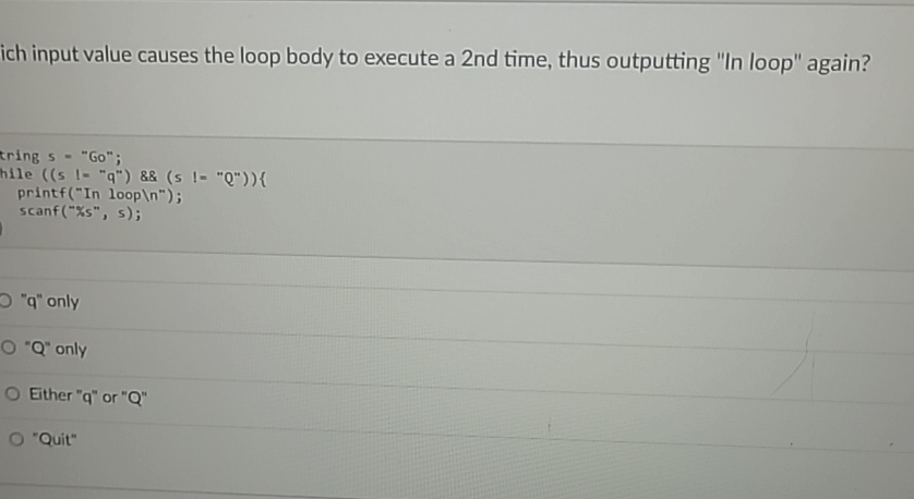 ich input value causes the loop body to execute a