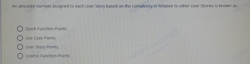 An absolute number assigned to each User Story