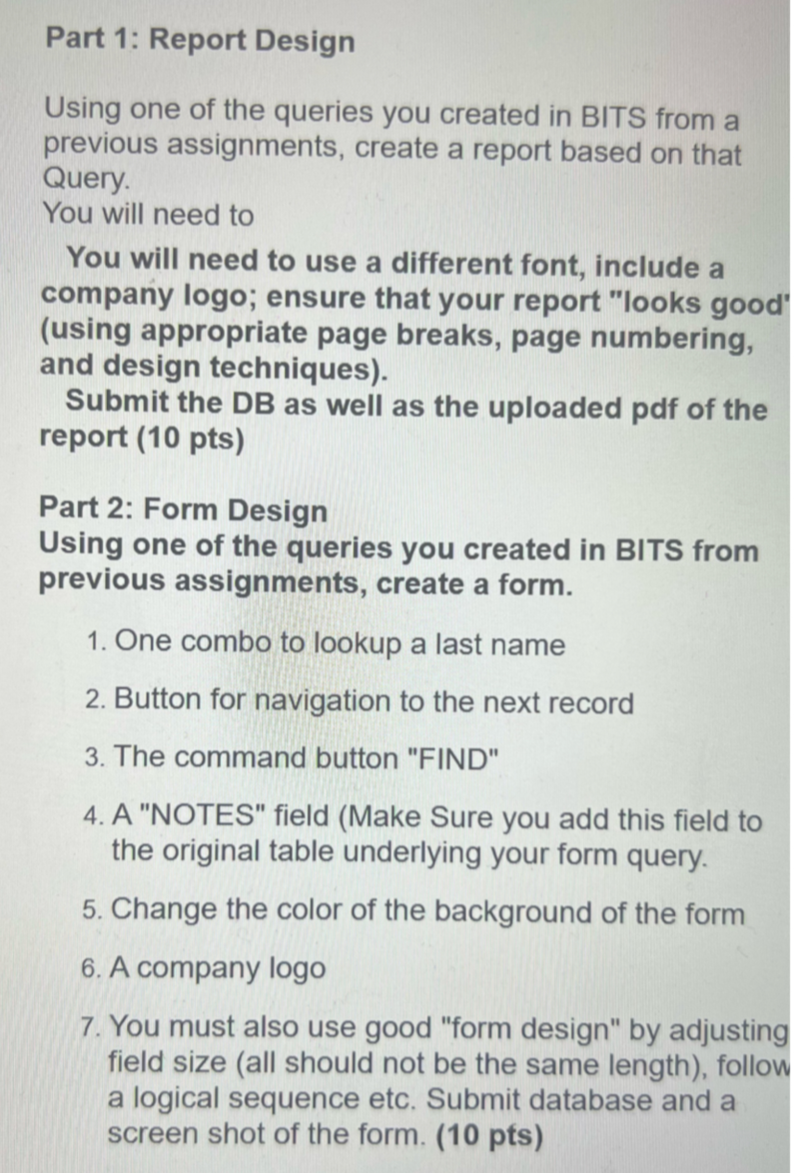 Chapter 6 BITS Corporation 1 . Indicate the