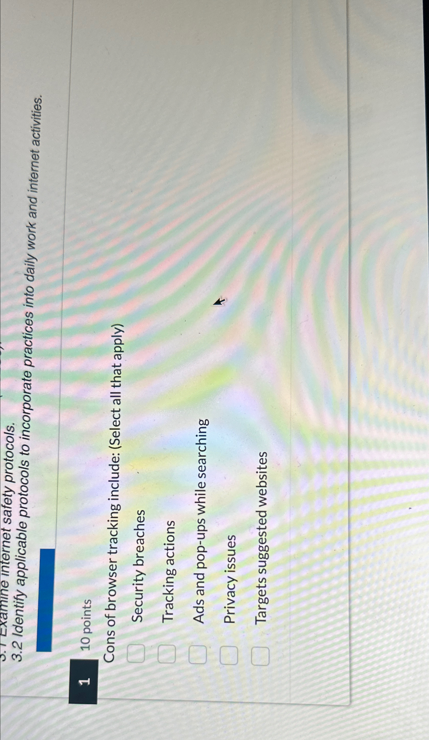 3 . 2 Identify applicable protocols to