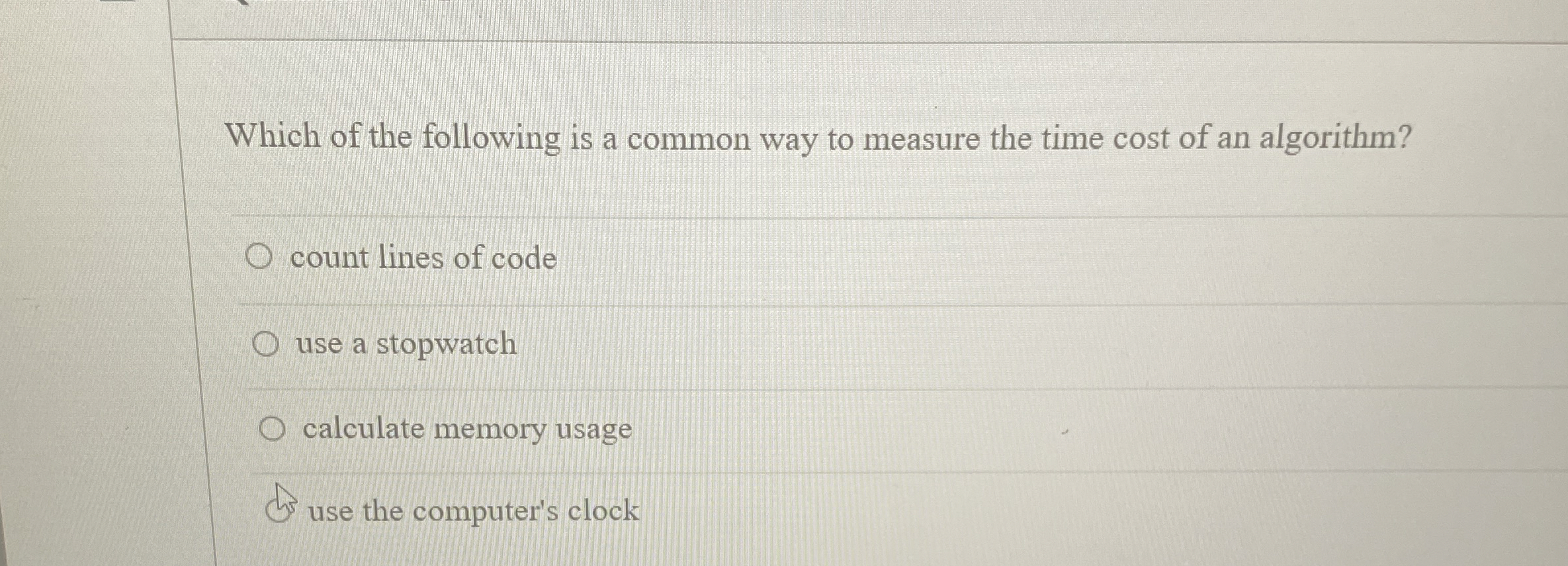 Which of the following is a common way to measure
