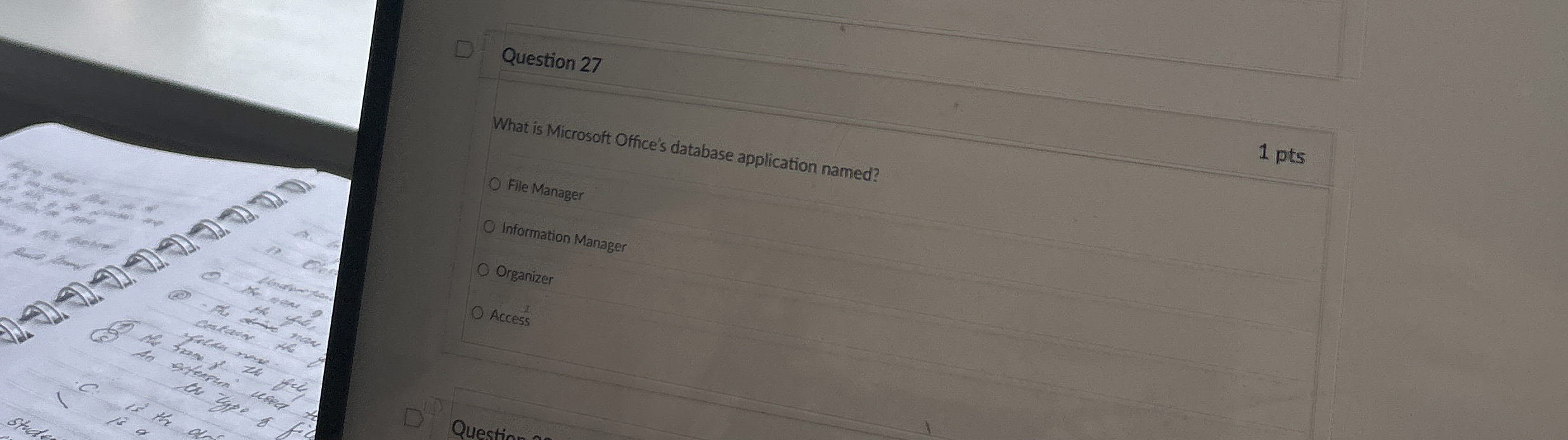 Question 2 7 What is Microsoft Office's database