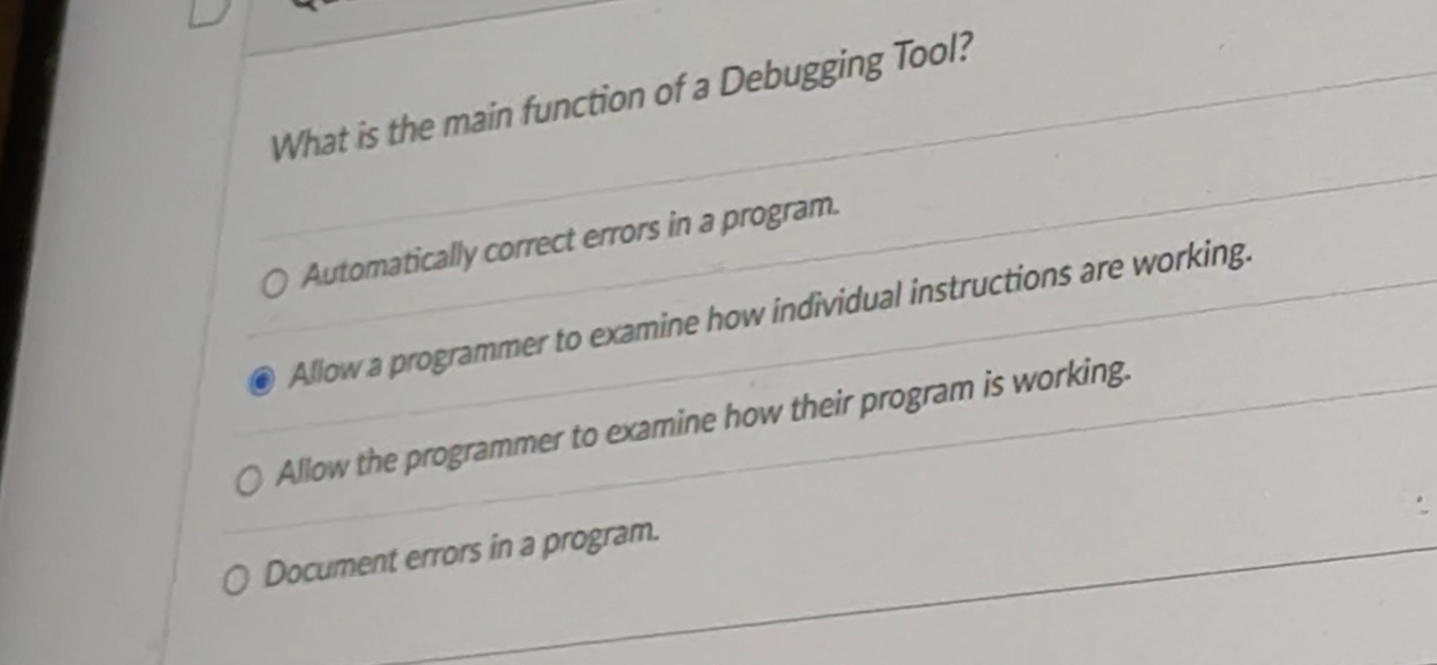 What is the main function of a Debugging Tool?