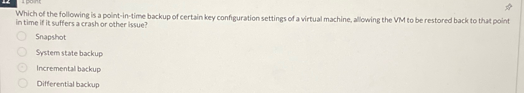 Which of the following is a point - in - time