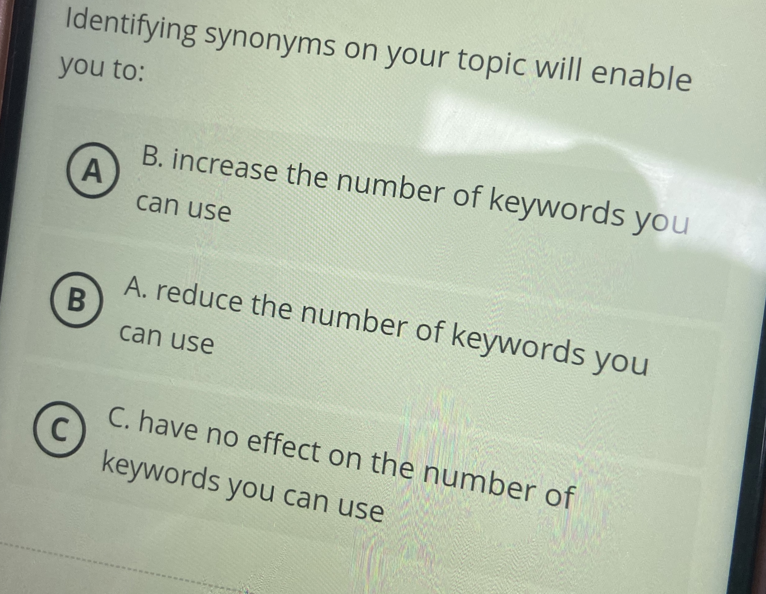 Identifying synonyms on your topic will enable