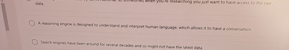 A reasoning engine is designed to understand and