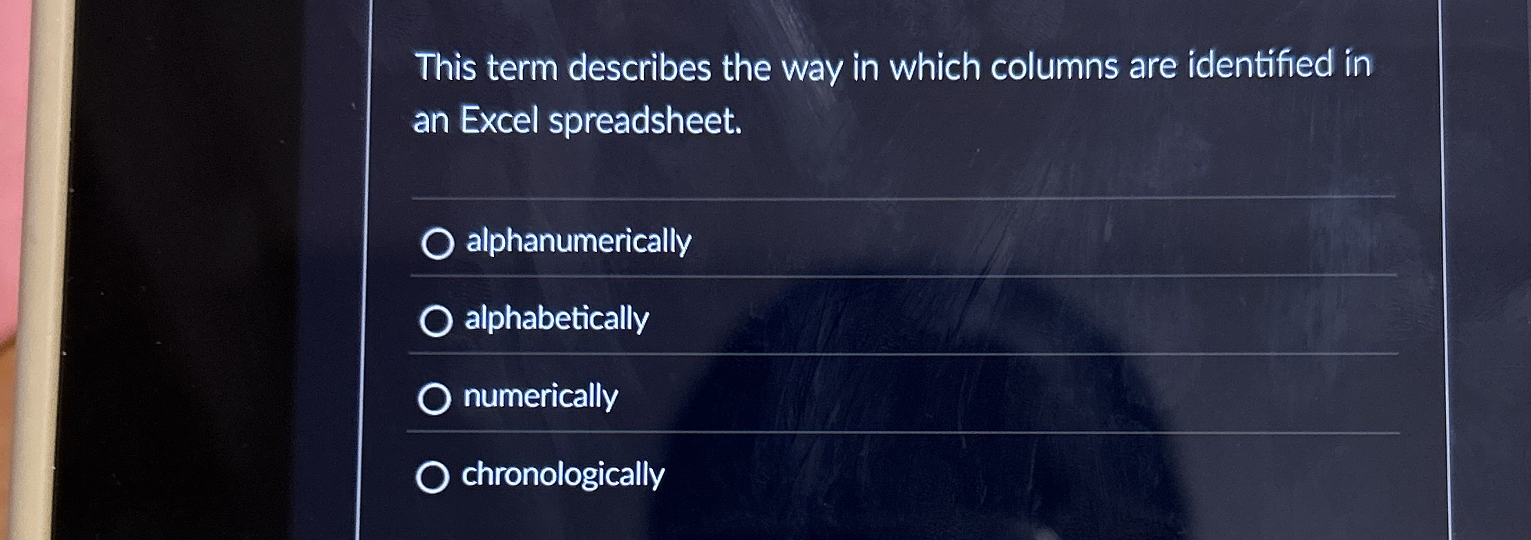 This term describes the way in which columns are