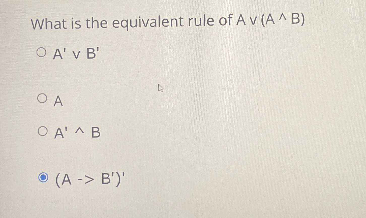 What is the equivalent rule of A v ( A ? B )