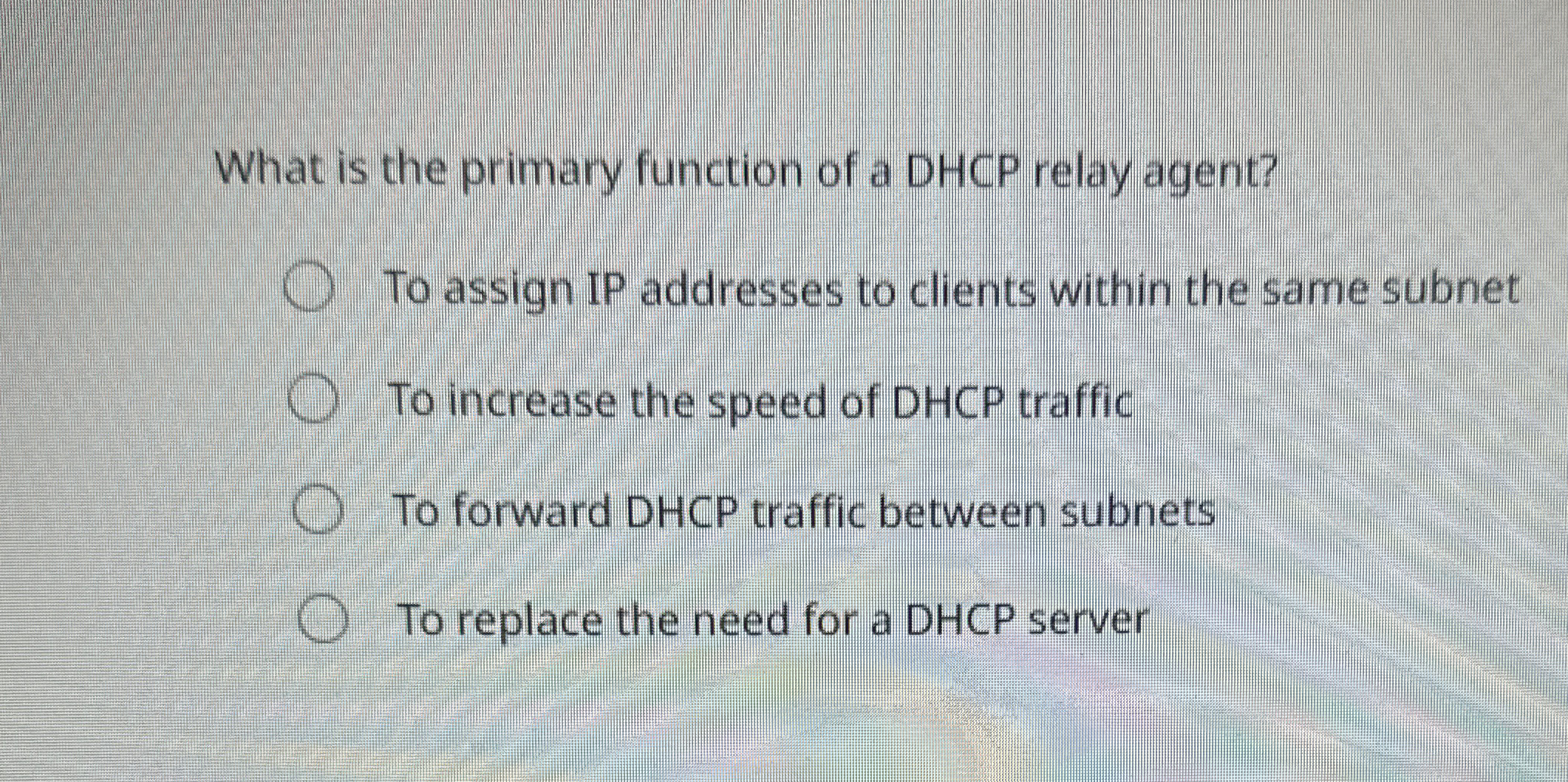 What is the primary function of a DHCP relay