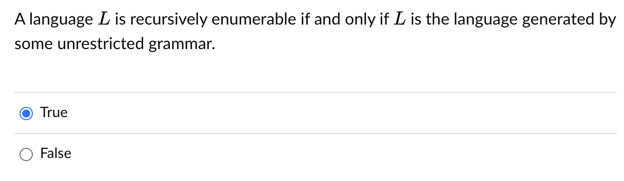 A language L is recursively enumerable if and