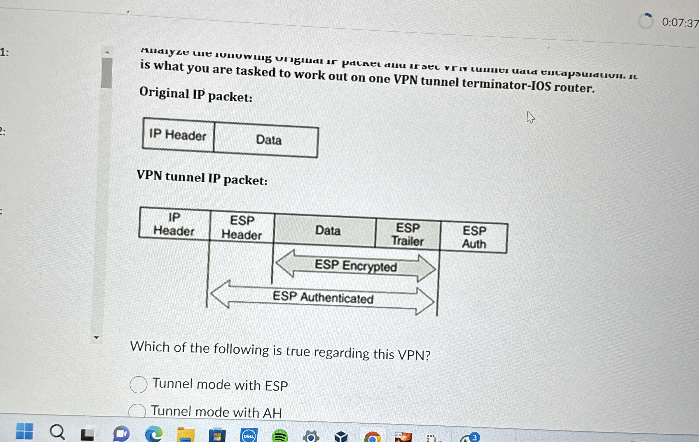 is what you are tasked to work out on one VPN
