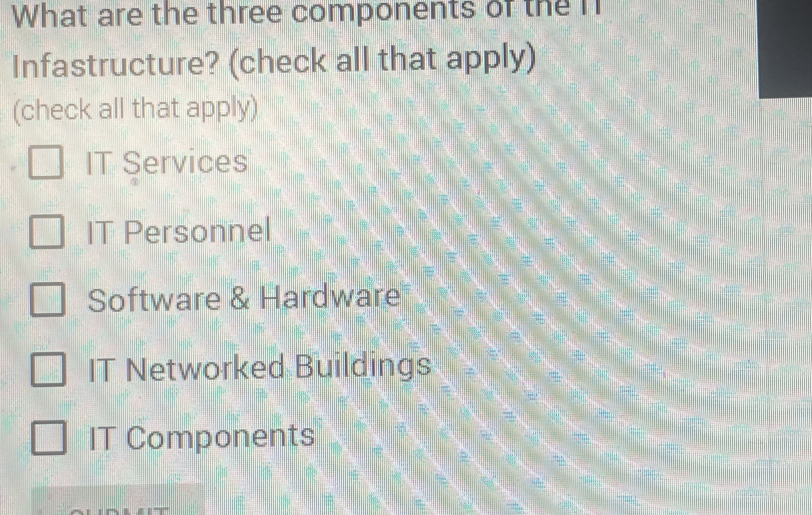 What are the three components of the in