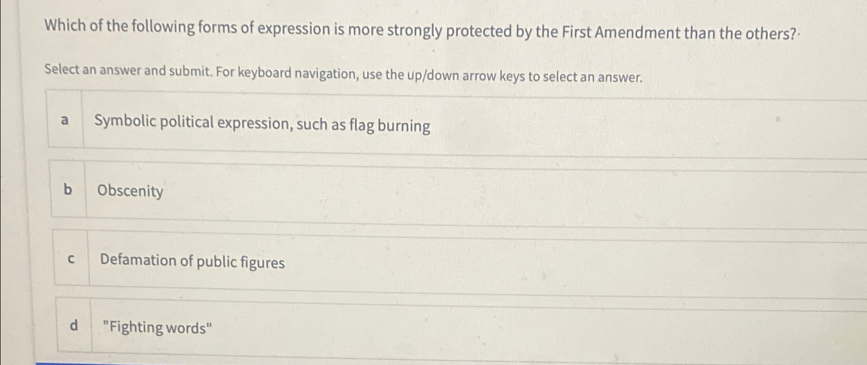 Which of the following forms of expression is