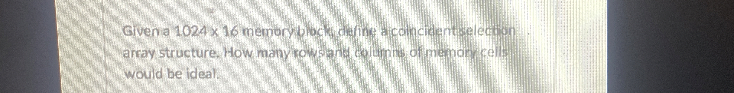 Given a 1 0 2 4 1 6 memory block, define a