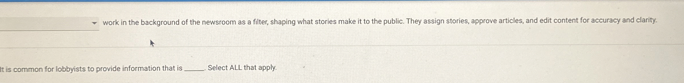 Who works in the background of the newsroom as a