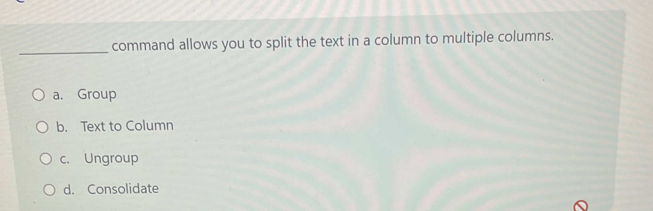 command allows you to split the text in a column