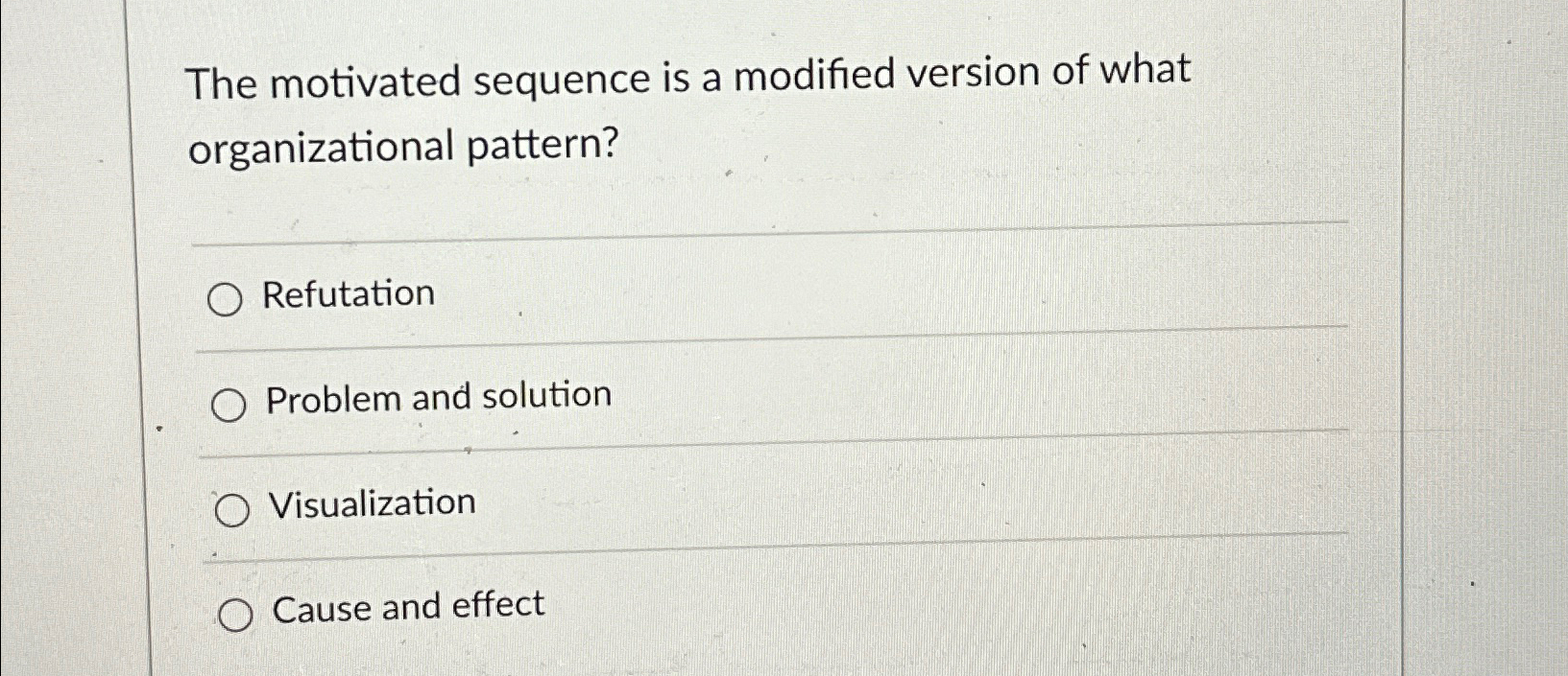 The motivated sequence is a modified version of