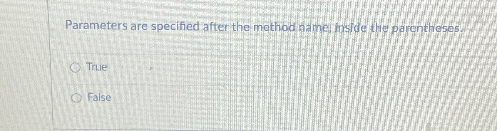 Parameters are specified after the method name,